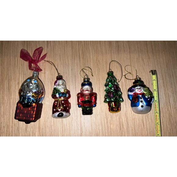 Mixed Lot of Vintage Blown Glass Ornaments Humpty Santa Soldier Snowman German - Picture 6 of 6